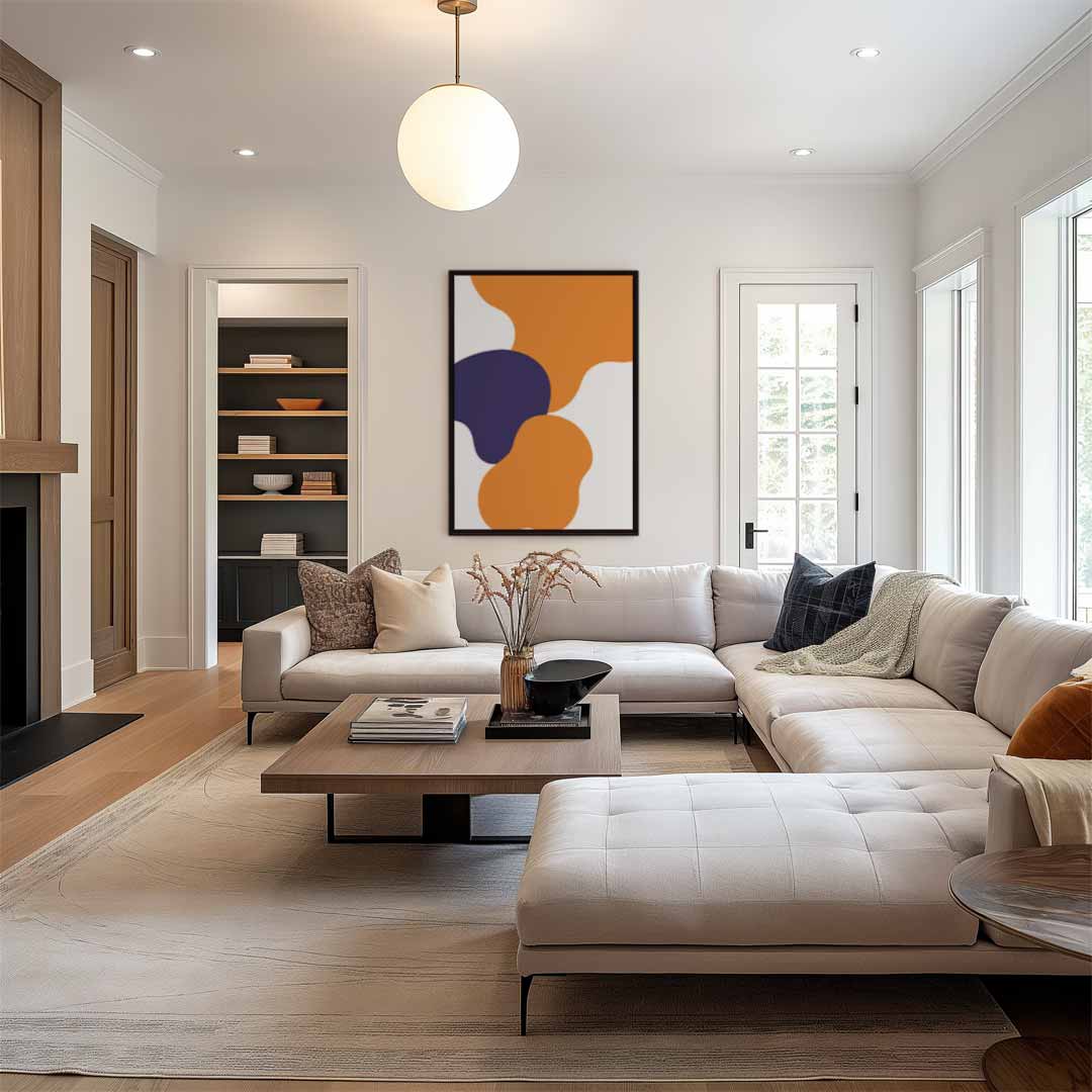 Vloeiende Vormen in Kleur – staand kunstwerk voor modern interieur
