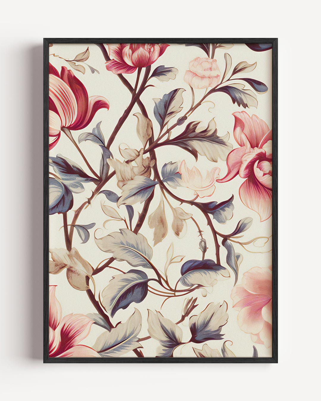 Bloemenpatroon – vintage portret poster als wanddecoratie