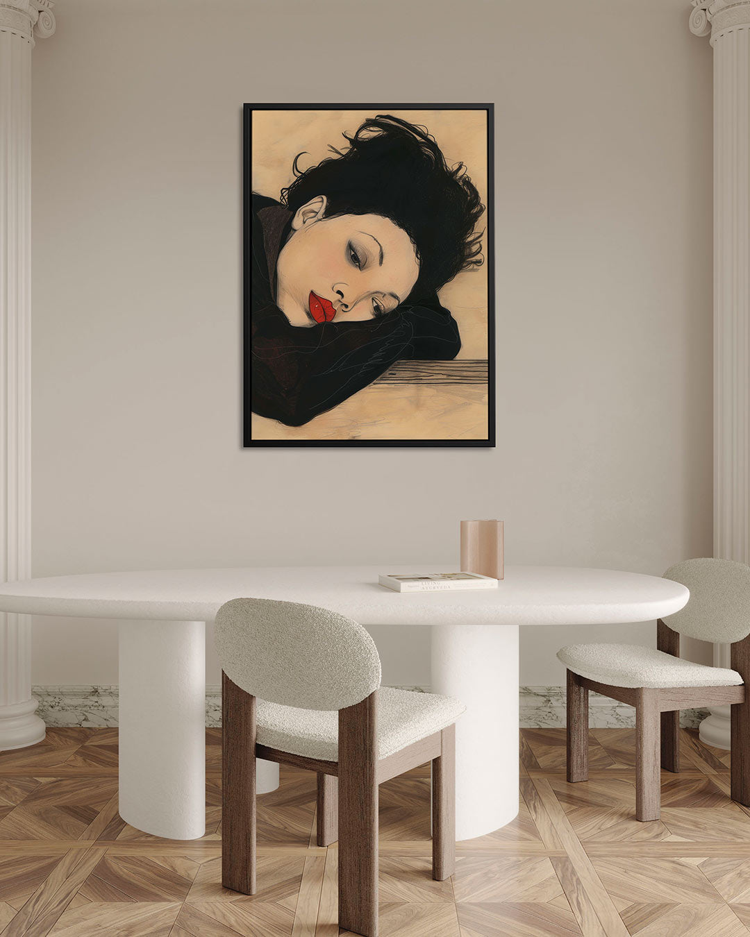 Dromerige vrouw – staand wanddecoratie kunstwerk