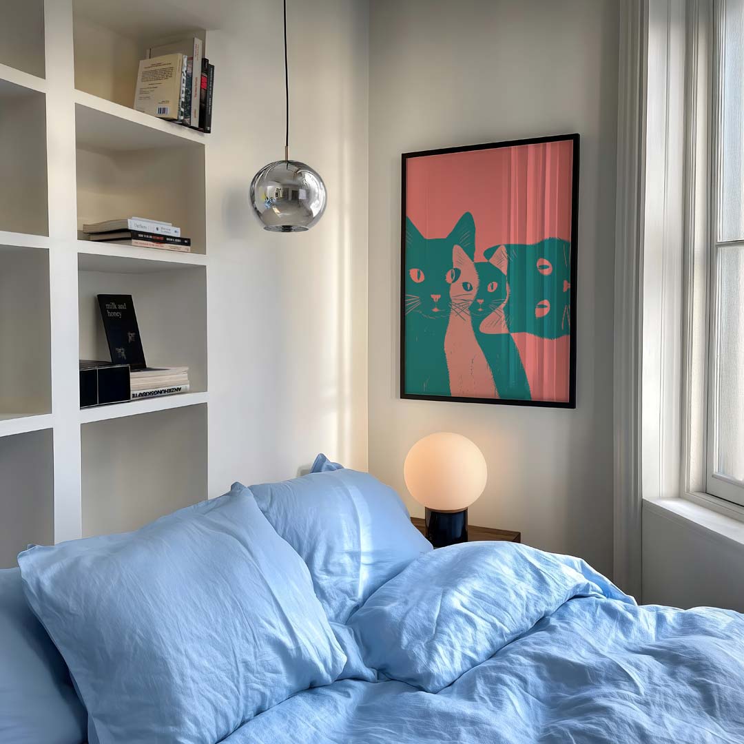 Speelse Kattenkunst – staande dieren wanddecoratie van WallArtistic