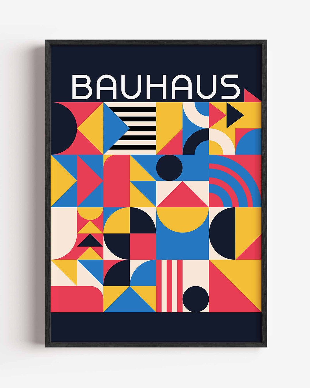 Vormen en vlakken – staande Bauhaus poster als wanddecoratie