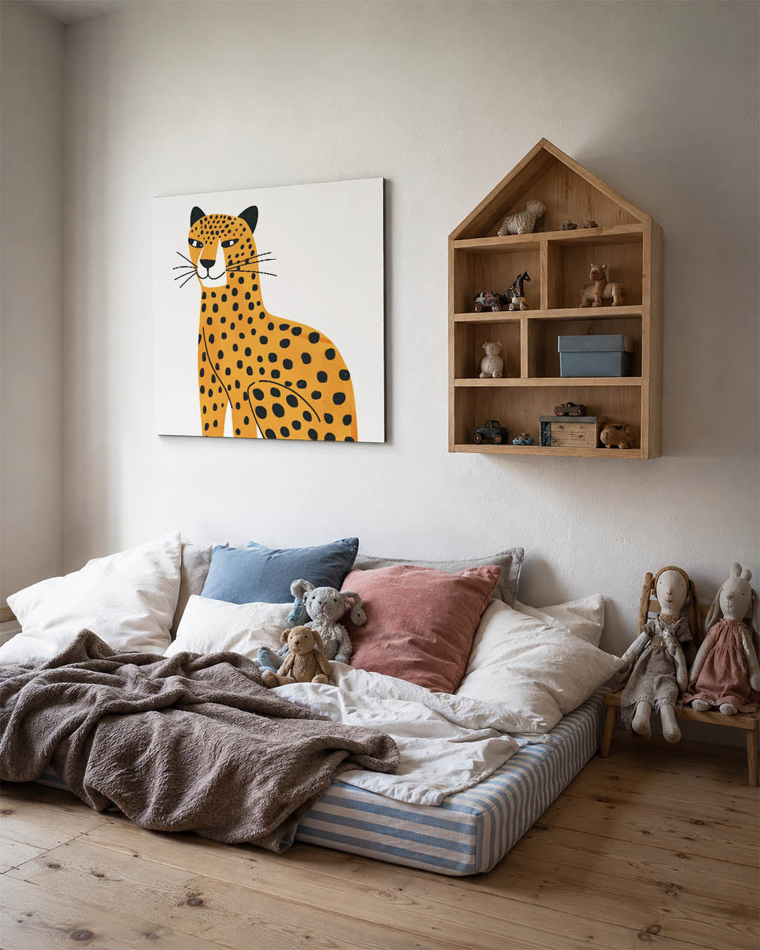 Gestileerde luipaard illustratie kunstwerk – derde productweergave – dit kunstwerk toont een gestileerde luipaard met een