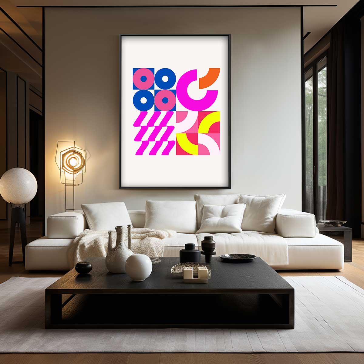 Kleurenexplosie Wanddecoratie – modern portret kunstwerk van WallArtistic