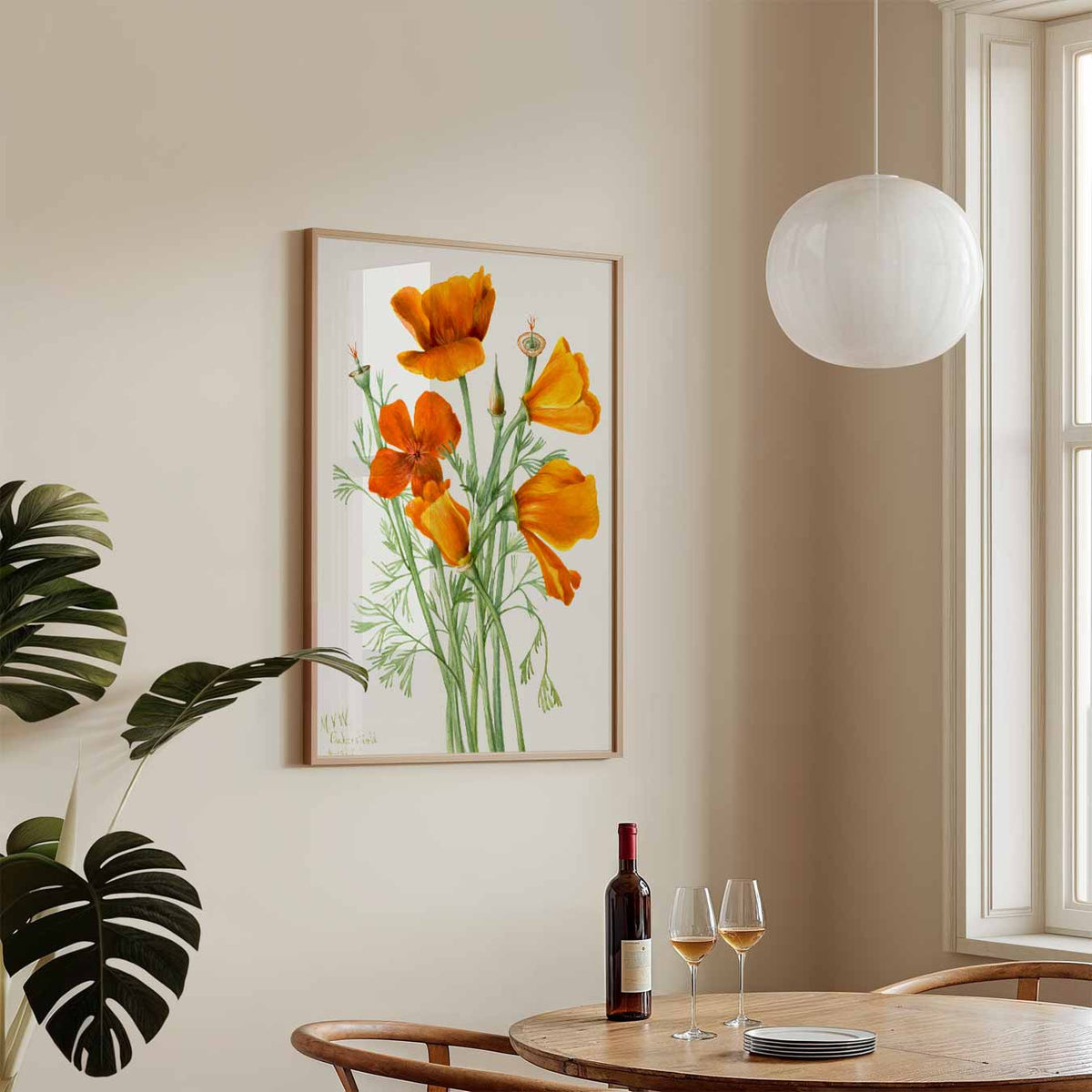 Vrolijke Klaproos Bloemposter – staande Popart wanddecoratie van WallArtistic