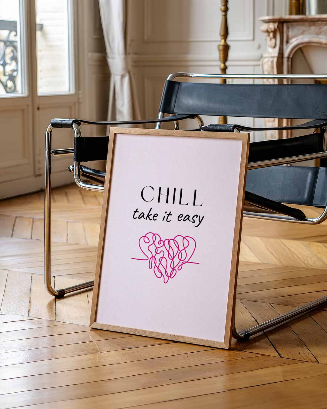 Relax & Unwind – staande muurposter met zomerse uitstraling