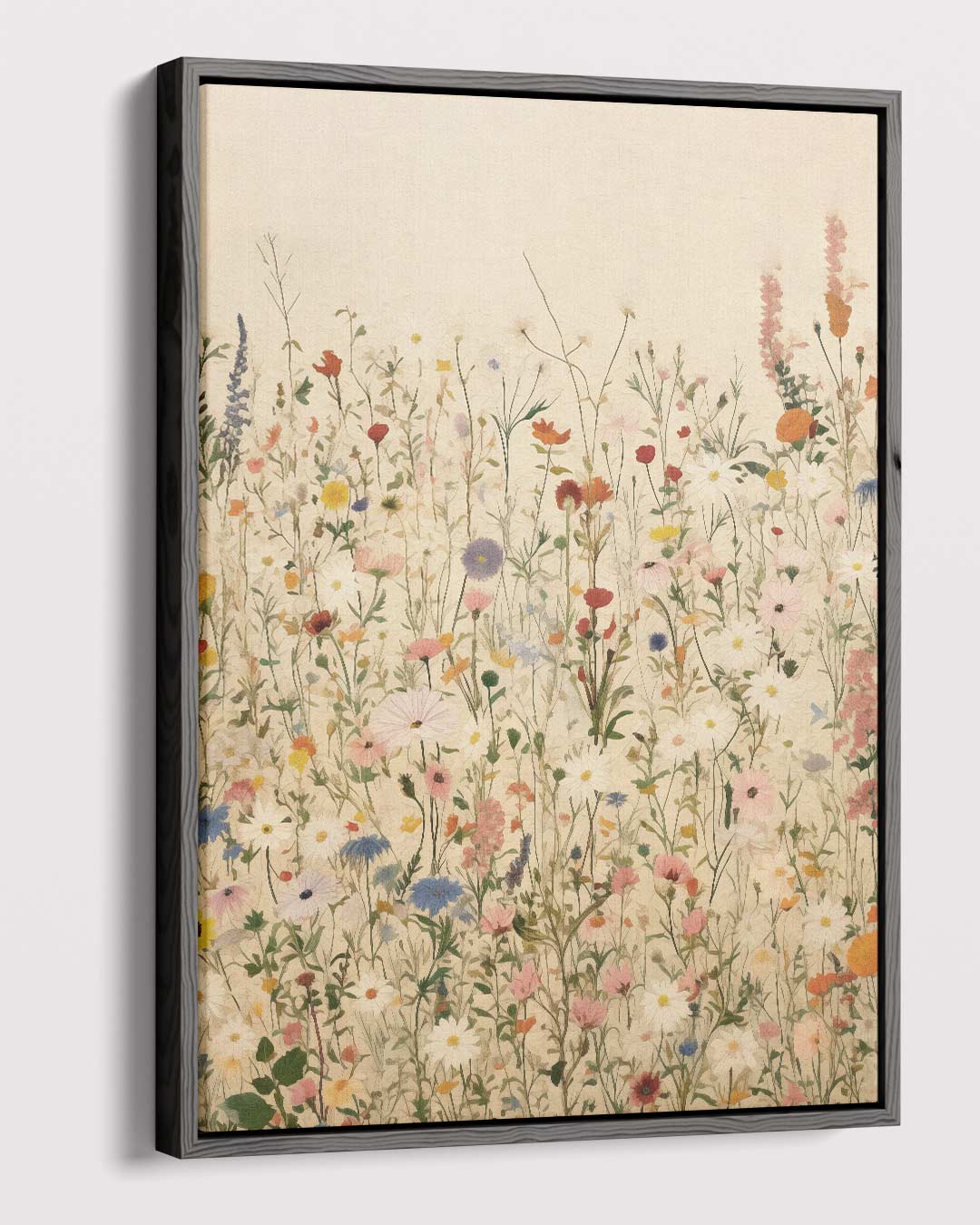 Veld Vol Wildbloemen – canvas wanddecoratie in portret formaat