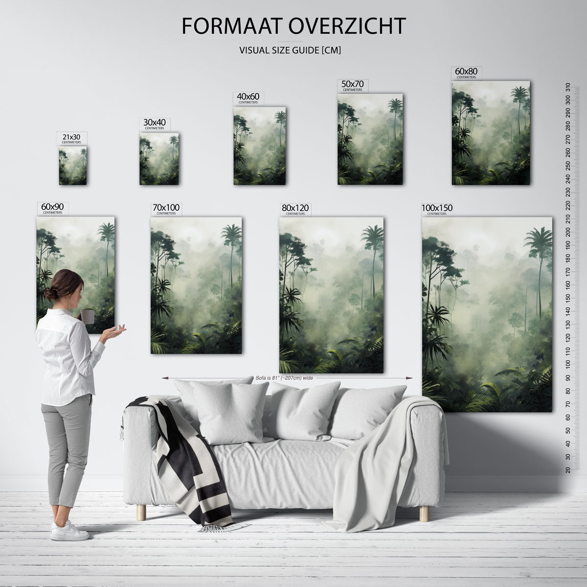Tropisch woud – staande muurposter met jungle thema