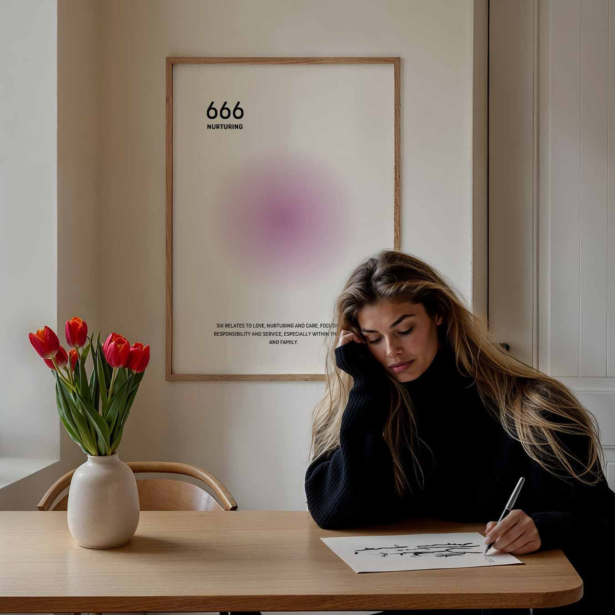 Zachte Verzorgende Energie – mindful poster als rustige wanddecoratie