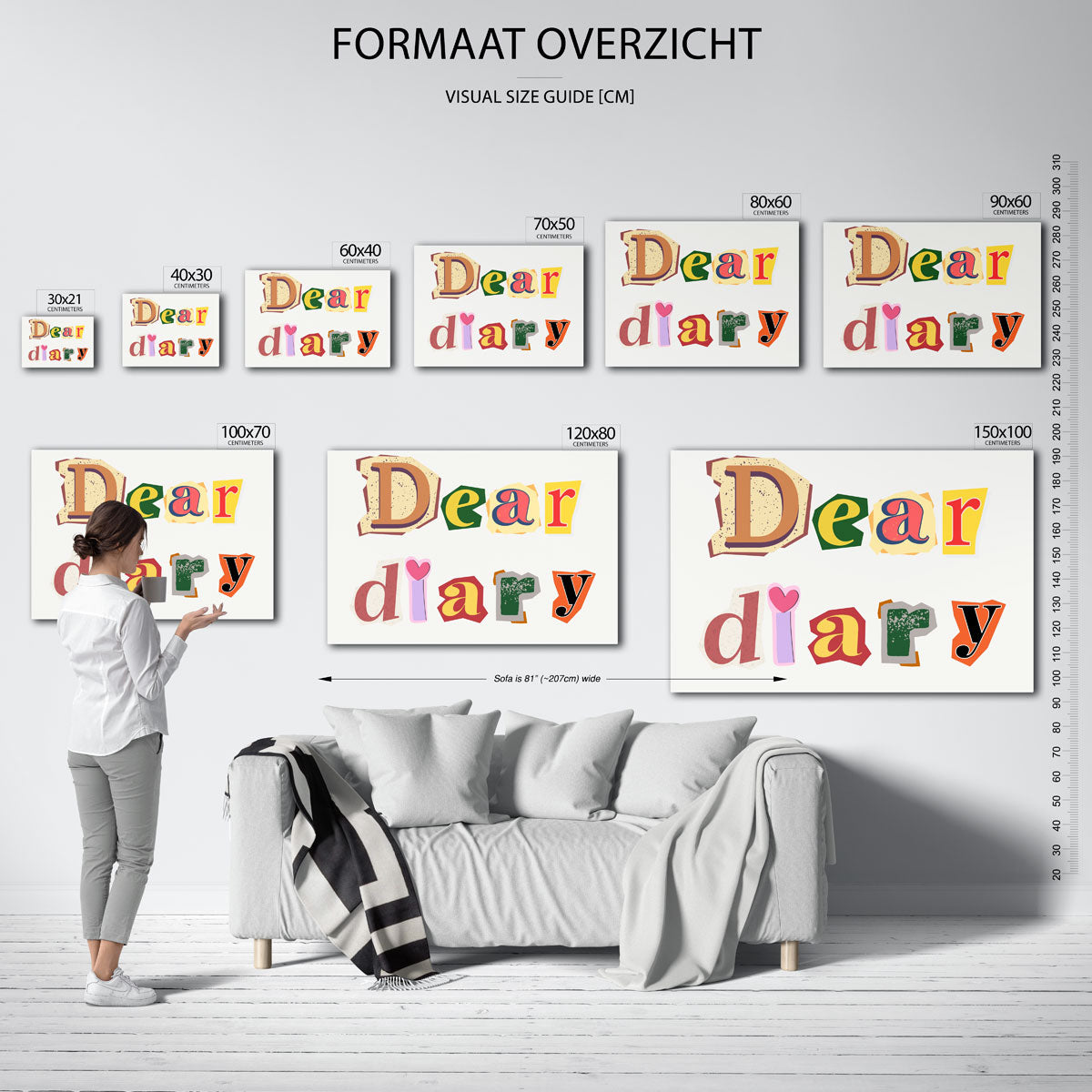 Dear diary – liggende muurposter voor een modern interieur