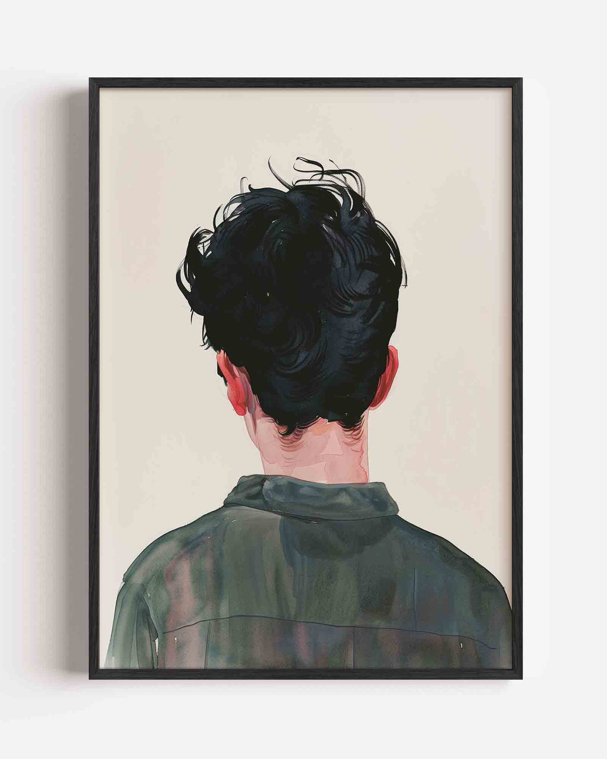 Achterkant van persoon – hedendaagse illustratie portret poster als wanddecoratie