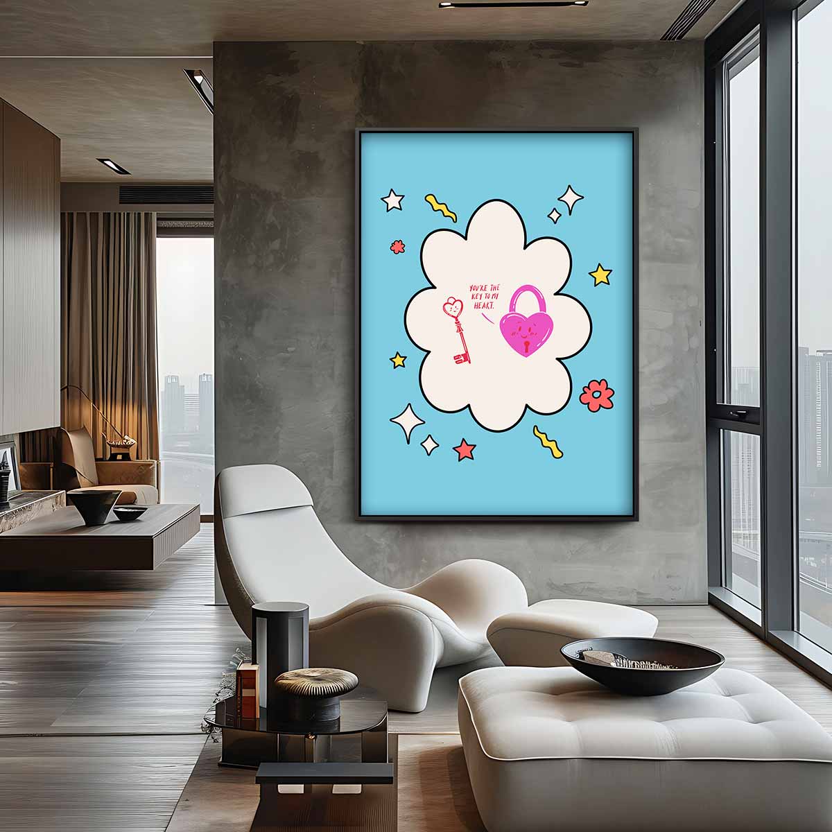 Sleutel tot Mijn Hart – staande wandkunst voor woonkamer of interieur