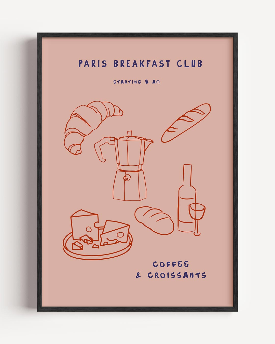 Parijs Ontbijtclub – keuken portret poster als wanddecoratie