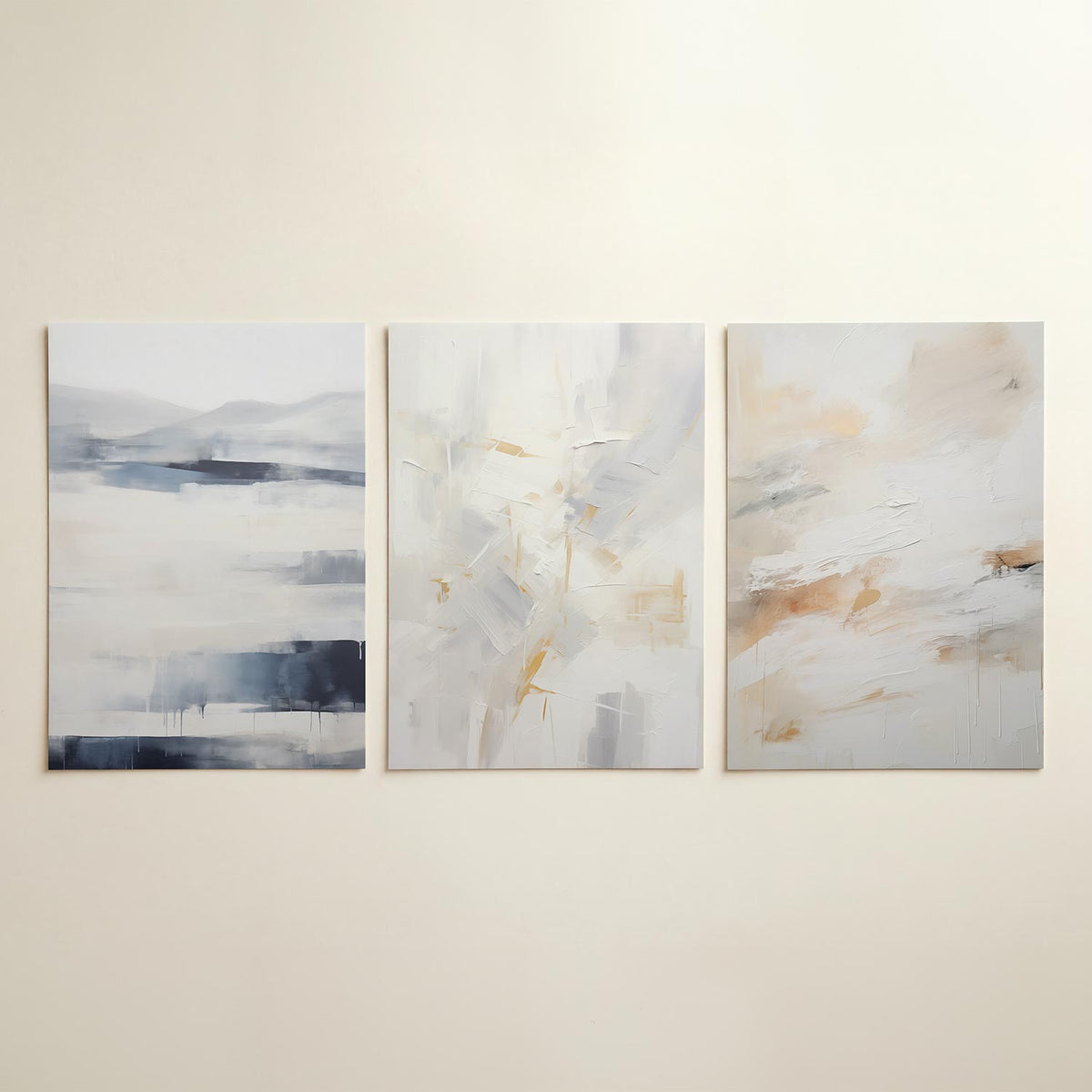 Mistige lijnen driedelige posterset in tweede interieur