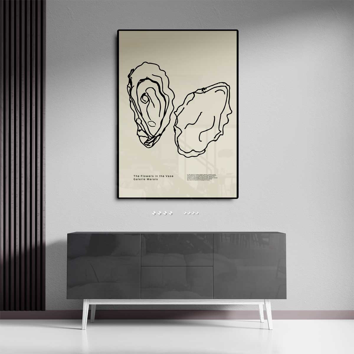 Oesterlijnenschets – canvas kunstwerk als wanddecoratie