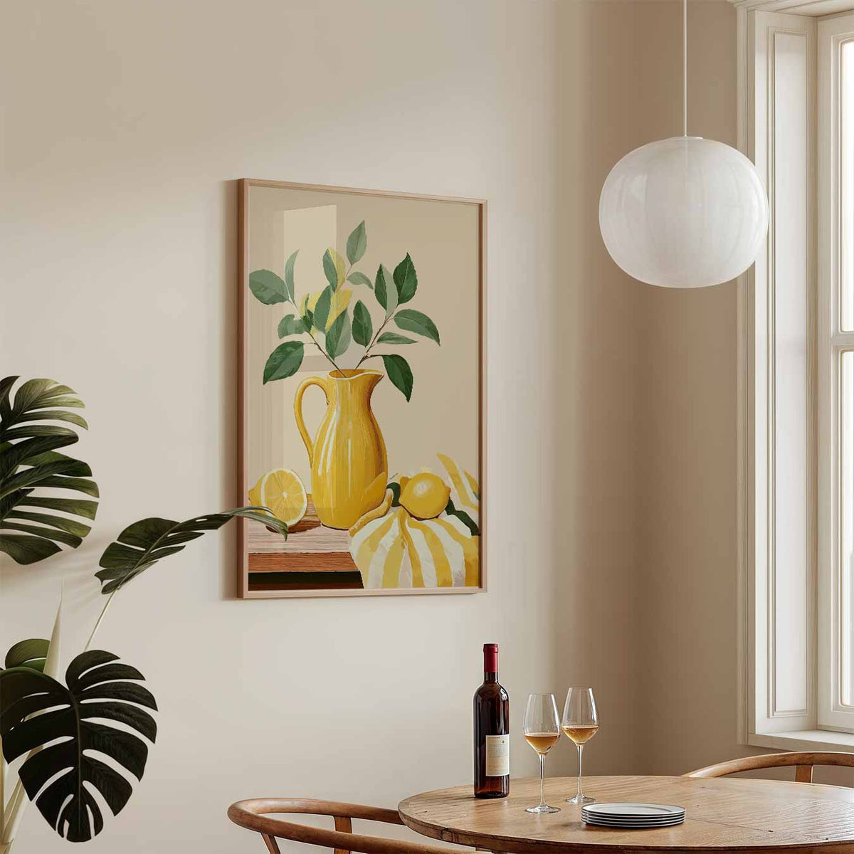 Zomerse Citroen Stilleven – keukenposter in staand formaat
