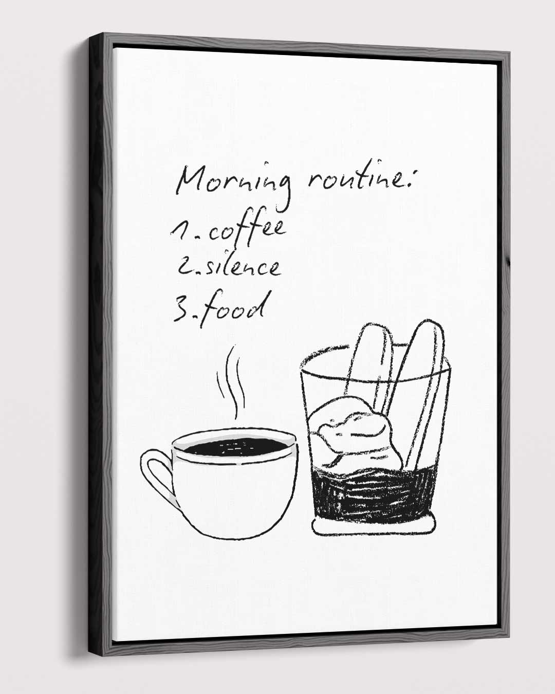 Ontspannen Ochtendritueel Illustratie – dibond kunstwerk als wanddecoratie