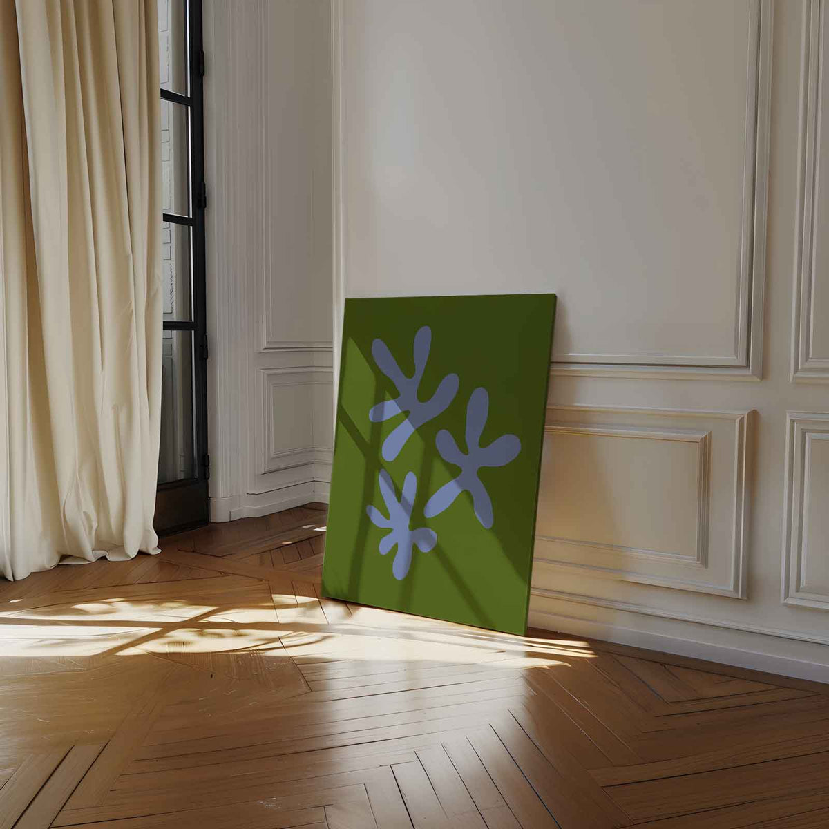 Vrolijke Vormen Op Groen – modern portret kunstwerk van WallArtistic
