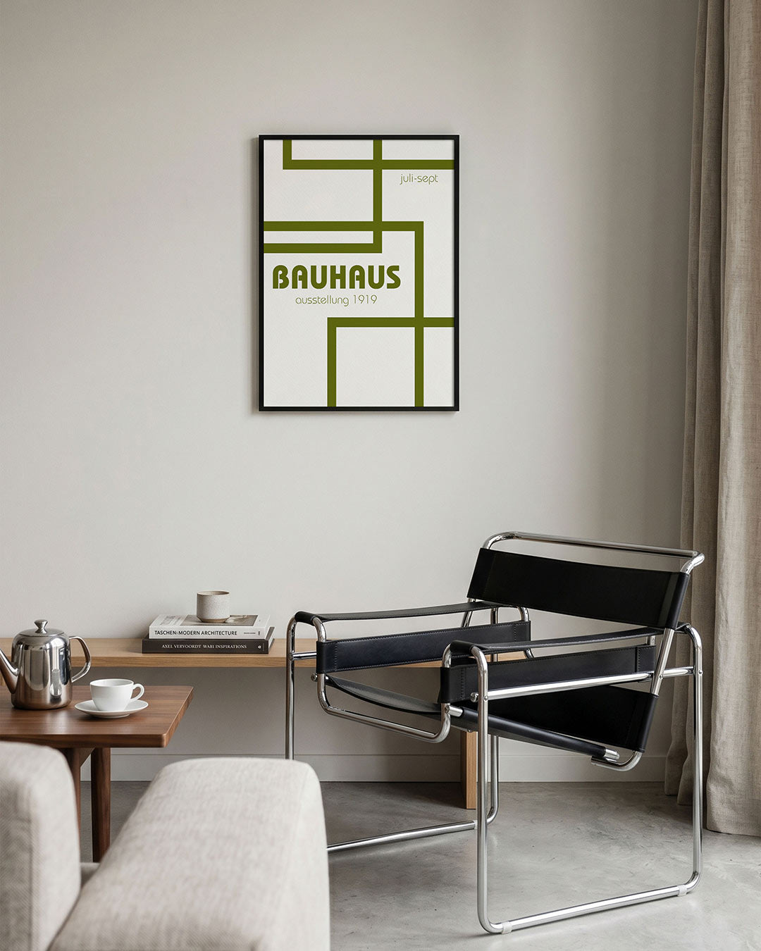 Lijnen en vlakken – geometrische Bauhaus poster in staand formaat