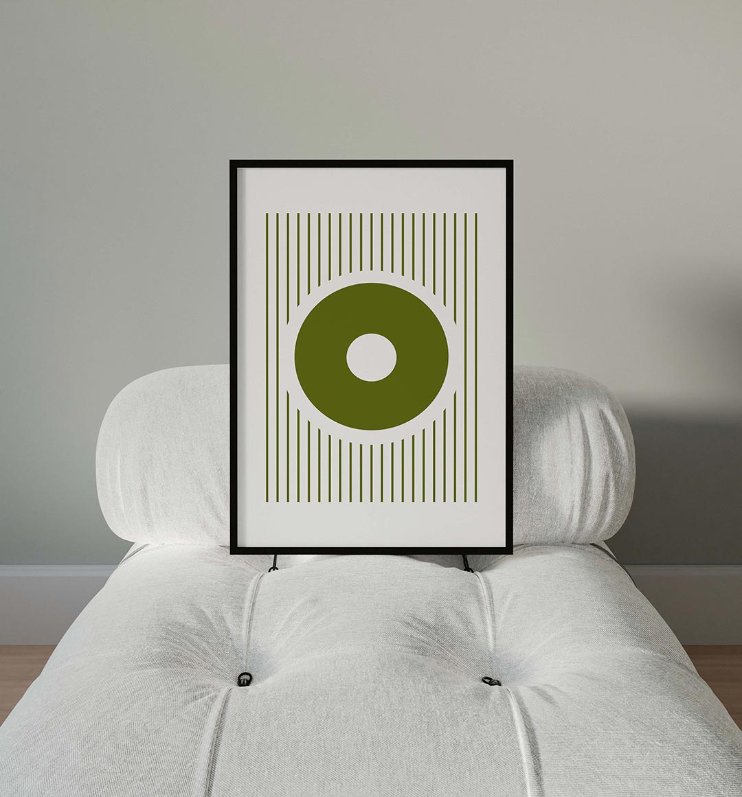 Cirkel en lijnen – moderne Bauhaus wandkunst als poster