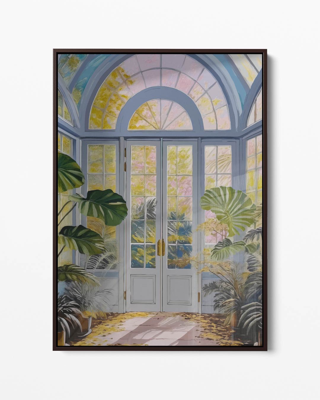 Serene Wintertuin – portret kunstwerk als wanddecoratie