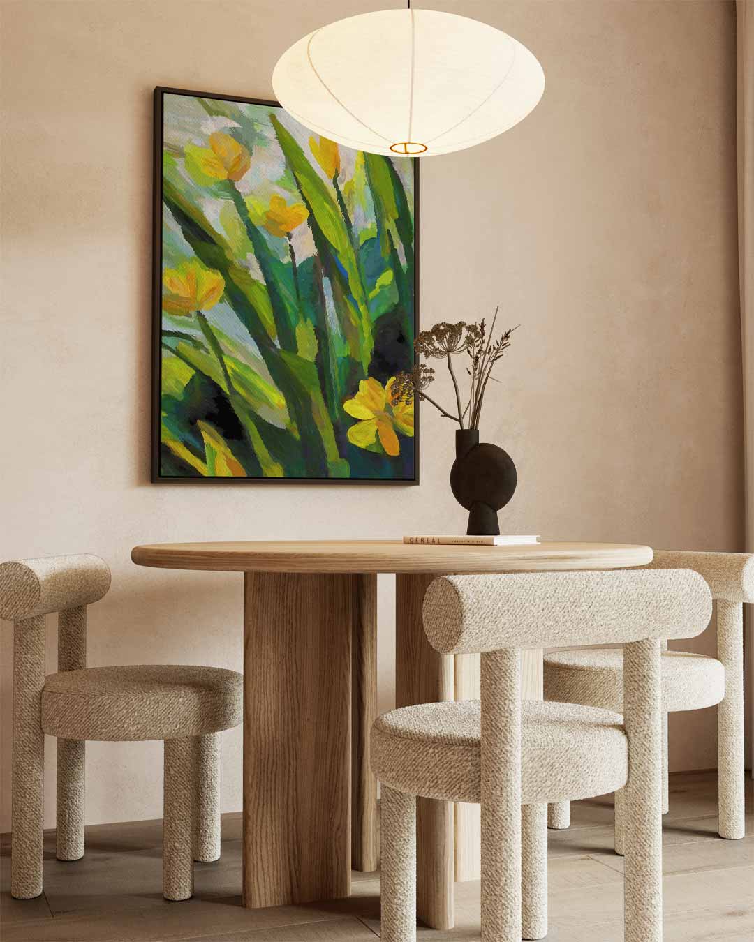 Zonnige Bloemvelden – staande wandkunst voor woonkamer of interieur