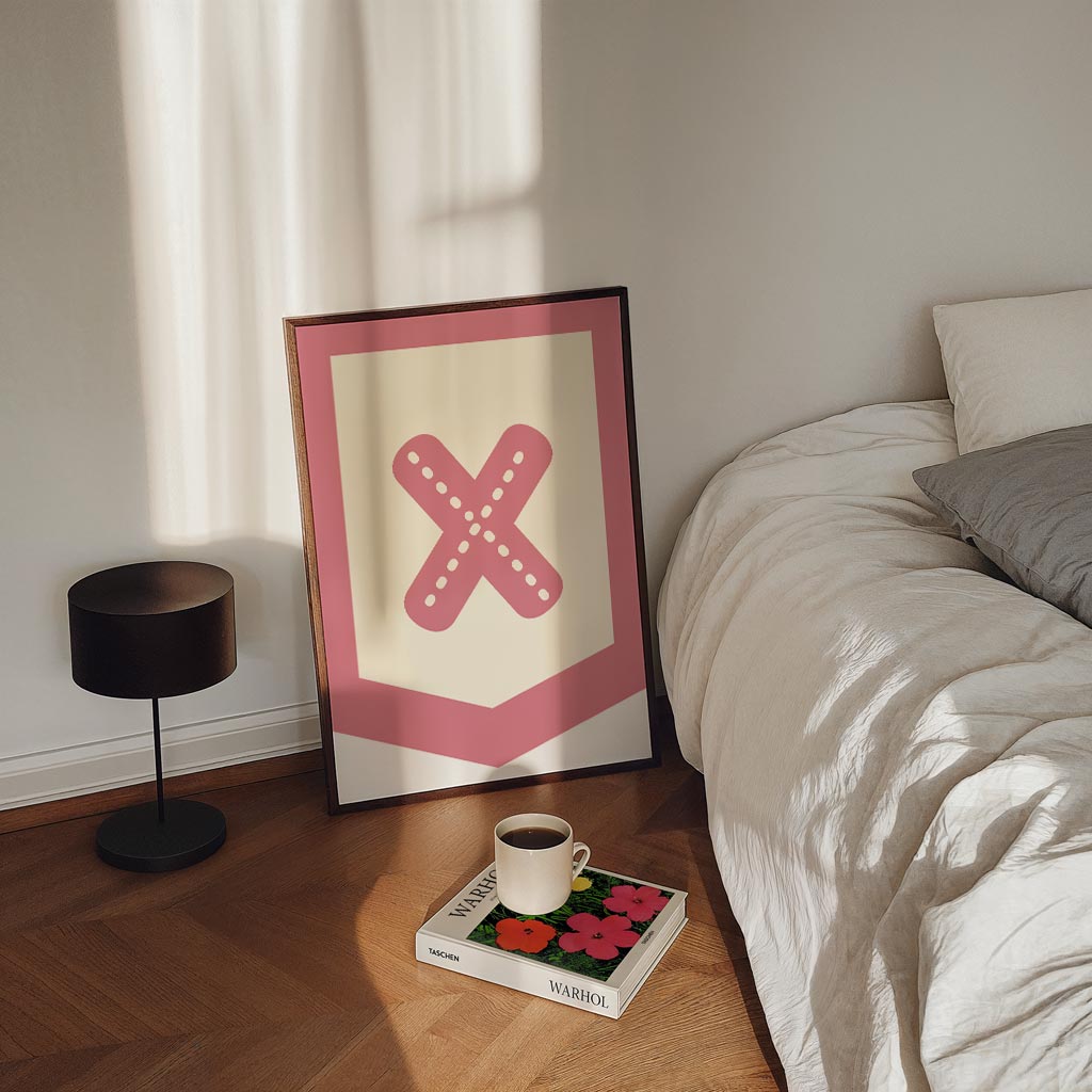 Stijlvolle Roze Abstracte – kinderposter in staand formaat
