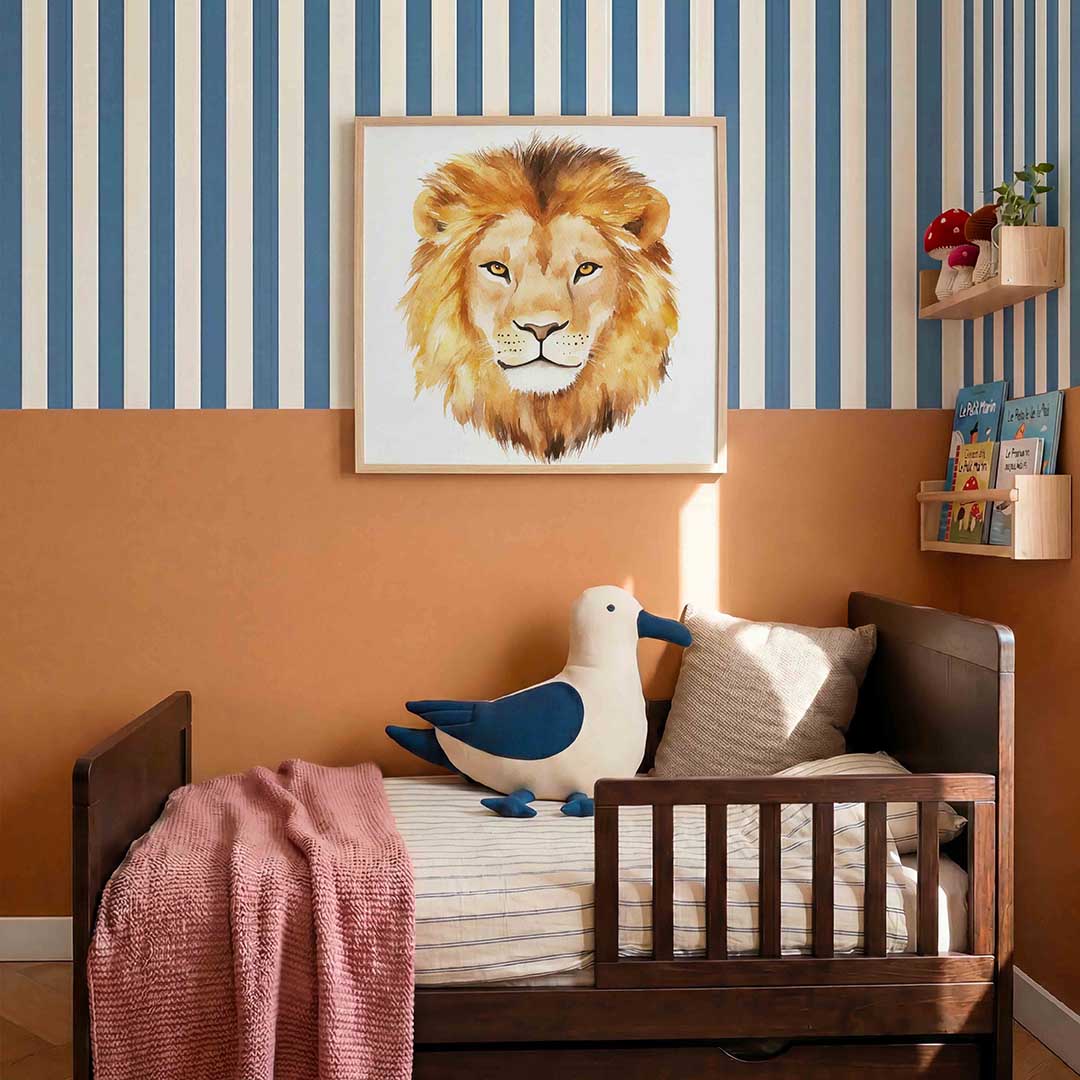 Leeuw portret – kids poster in vierkant formaat