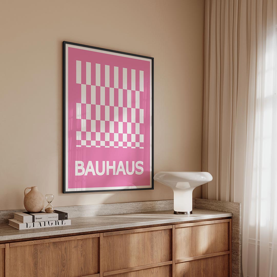 Ritme en kleur – geometrische Bauhaus poster in staand formaat