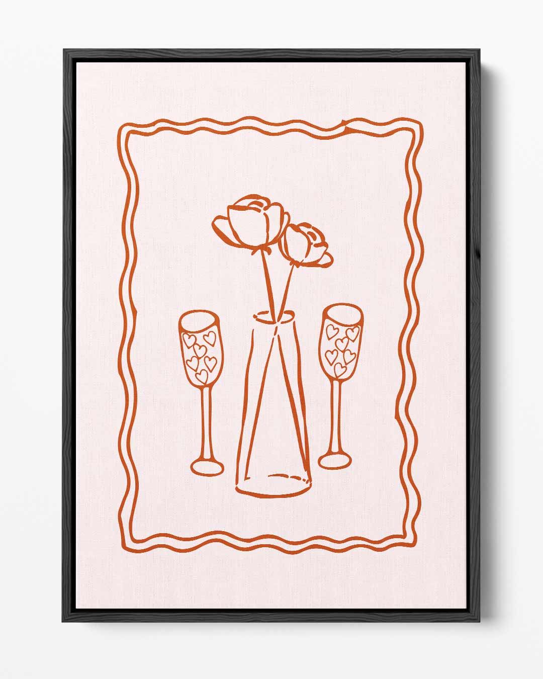 Bloemen en Hartjes – portret kunstwerk als wanddecoratie