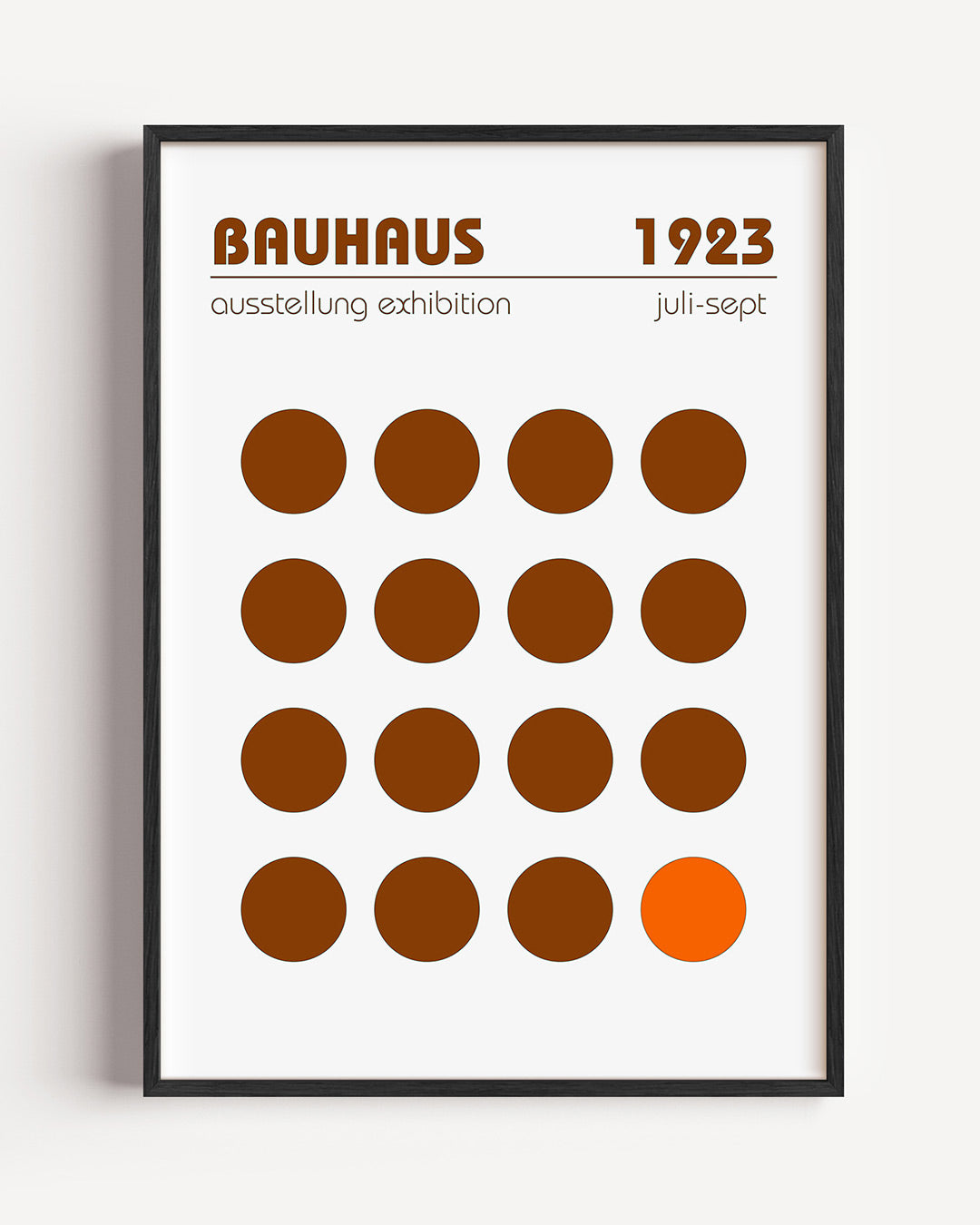 Cirkelpatroon en tekst – staande Bauhaus poster als wanddecoratie