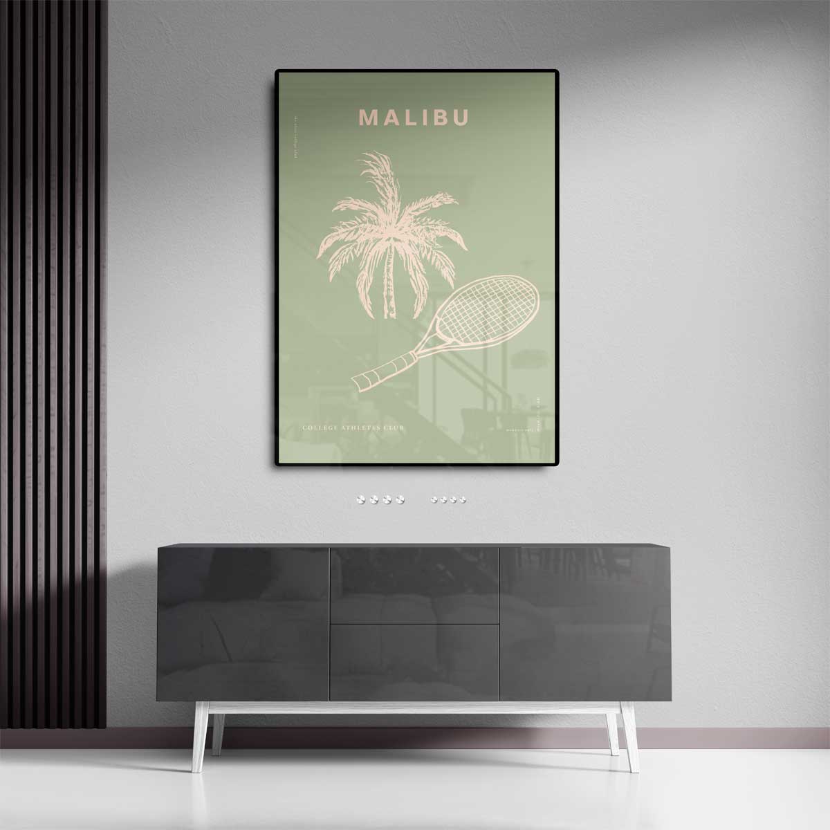Malibu Tennis Avontuur – dibond kunstwerk als wanddecoratie