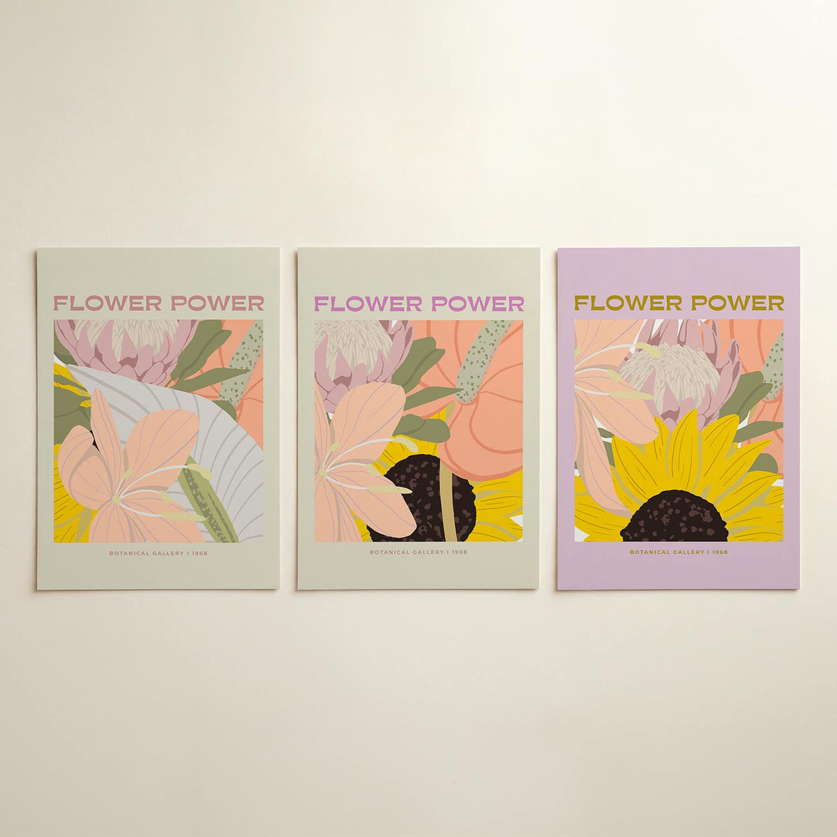 Bloemenpracht posterset – detailweergave – deze posterset toont een speelse mix van zachte