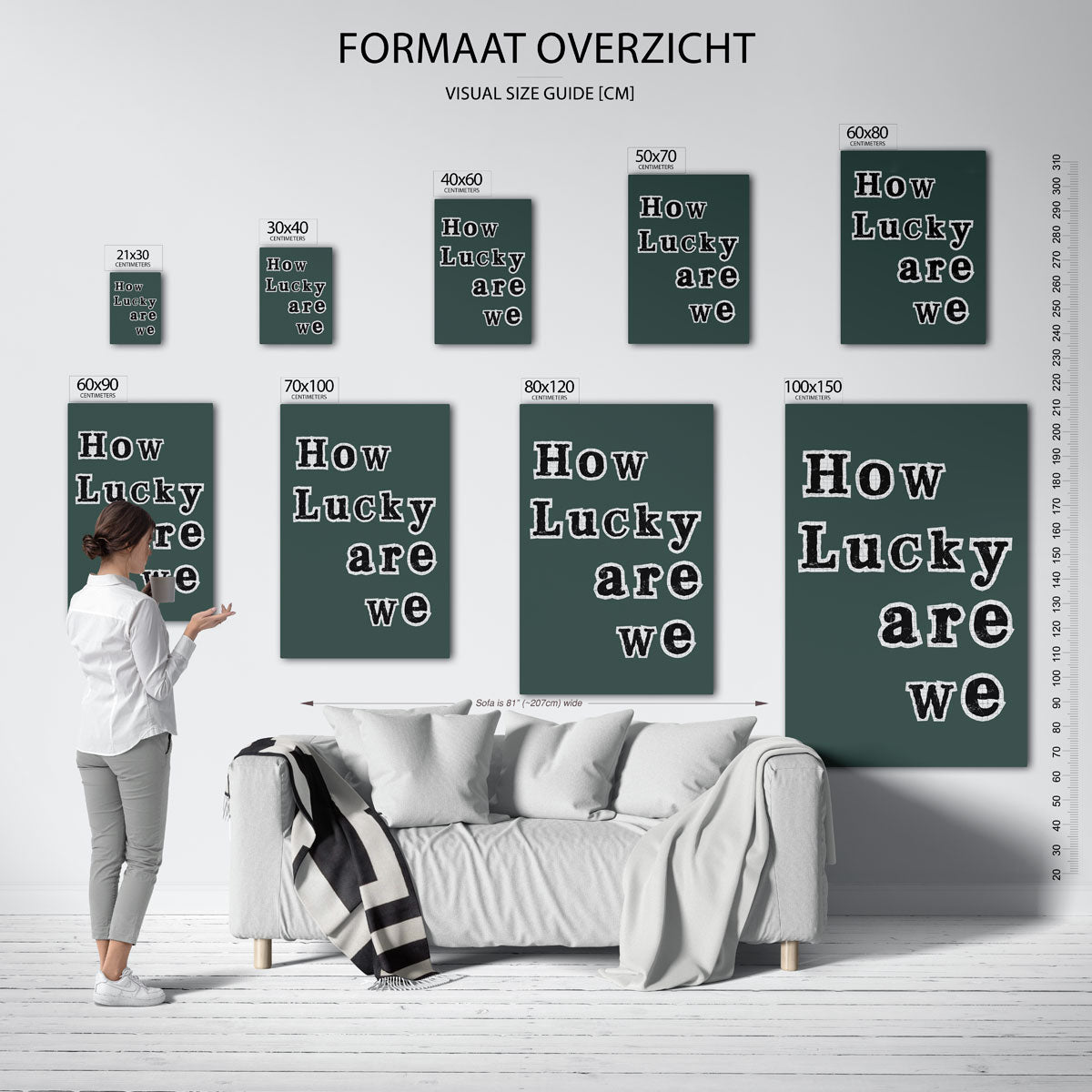 How lucky are we – staande muurposter in Pop Art stijl