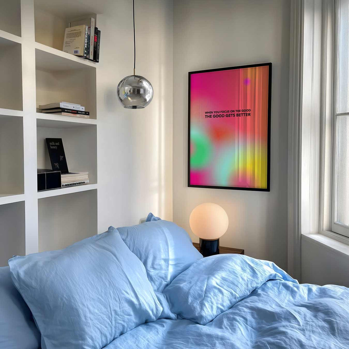 Focus on the Good – mindful poster als rustige wanddecoratie