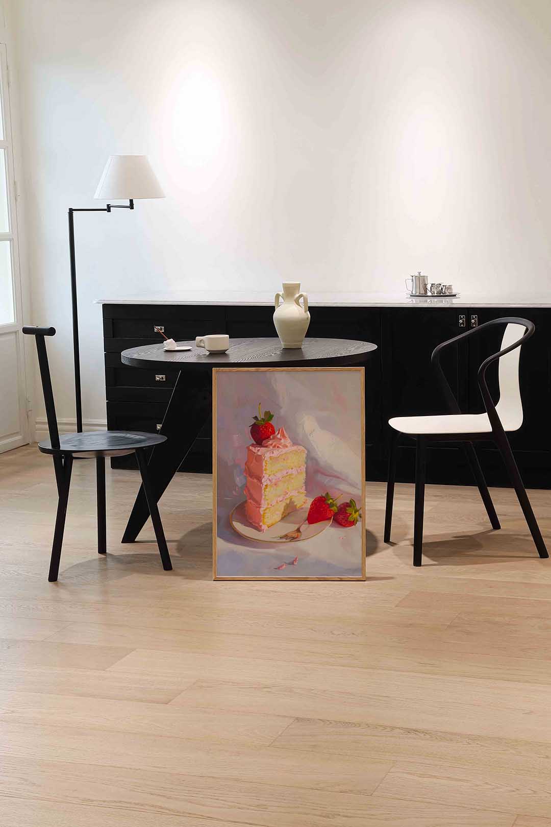 Aardbeientaart – abstracte wandkunst als portret poster