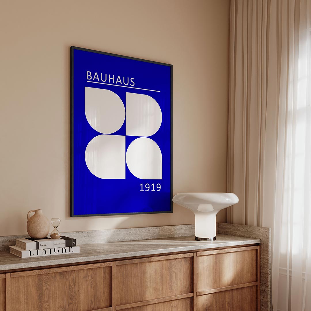 Vormen en vlakken – geometrische Bauhaus poster in staand formaat