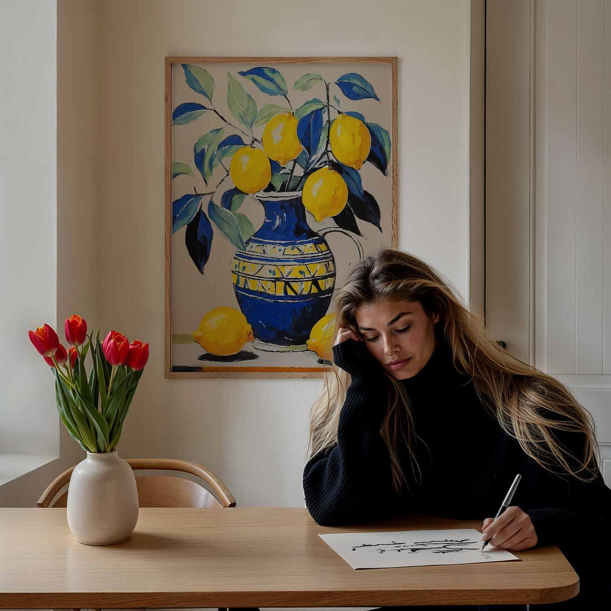 Vrolijke Citroen Stilleven – keuken portret poster, afbeelding 7
