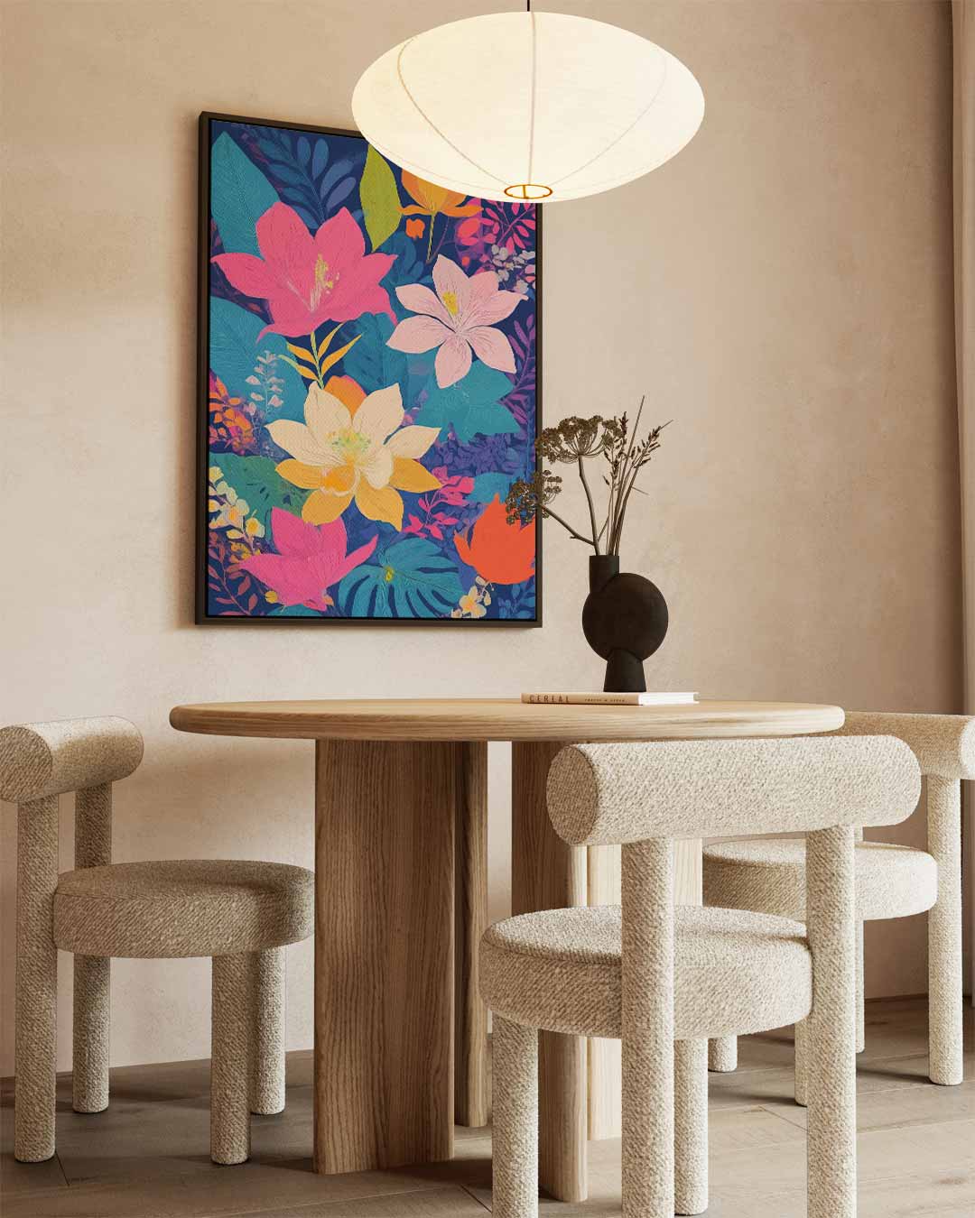 Krachtige Bloemenpracht – staande wandkunst voor woonkamer of interieur
