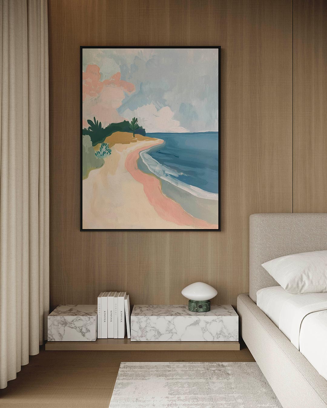 Zomerse kustlijn – staand wanddecoratie kunstwerk