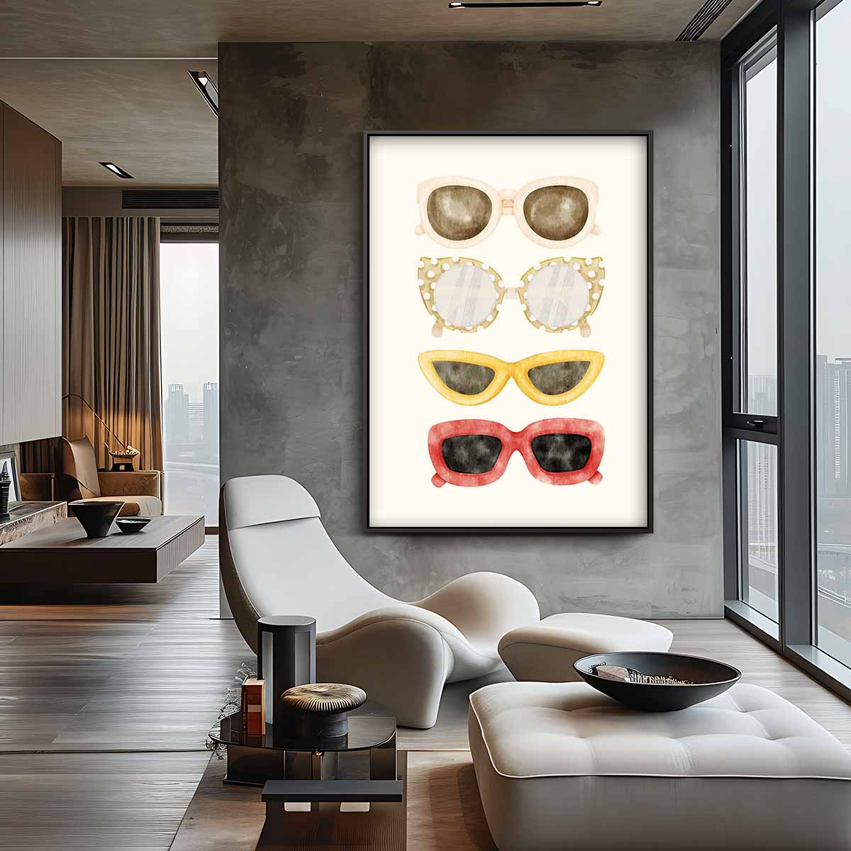 Kleurrijk Brillenavontuur – canvas wanddecoratie in portret formaat