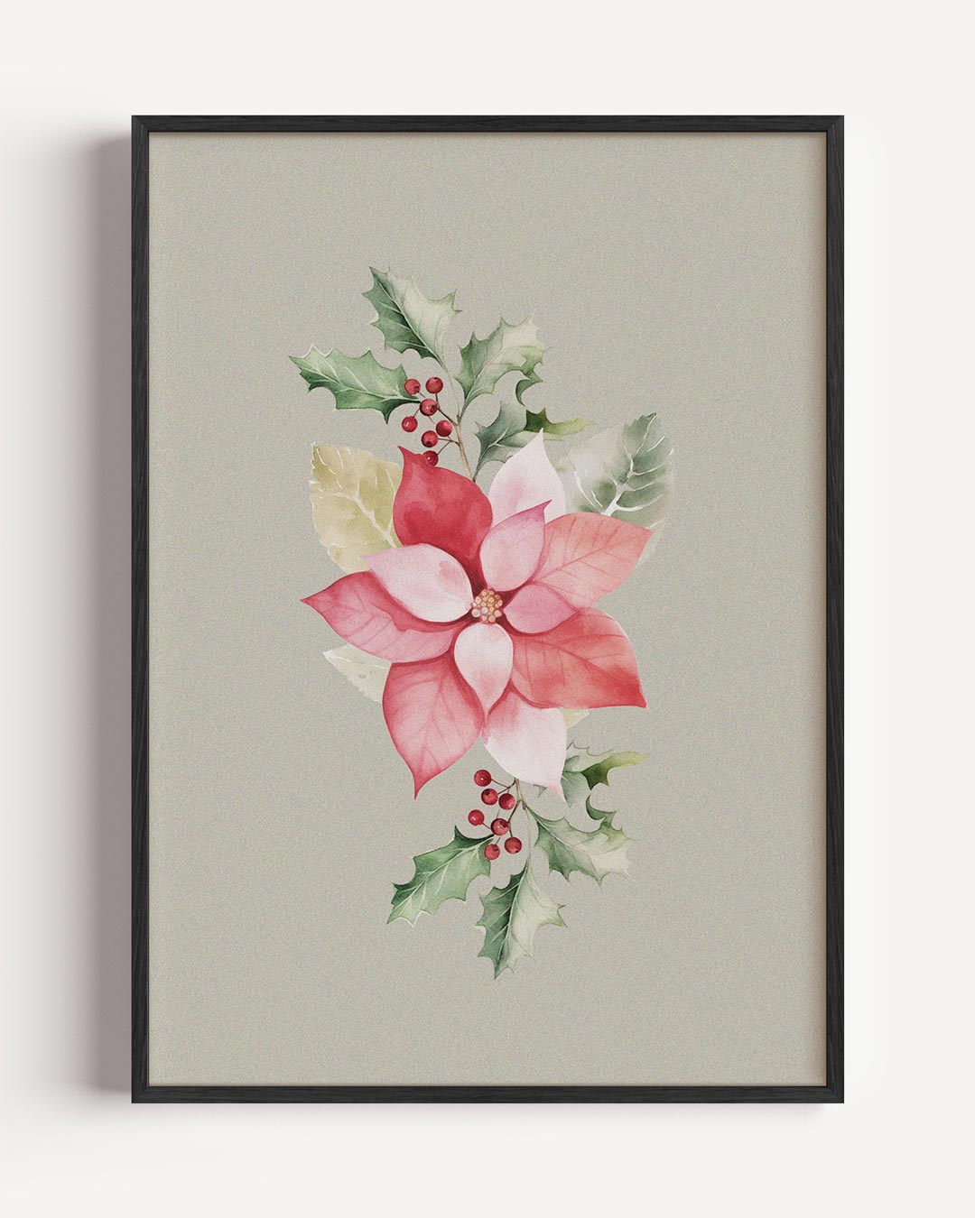 Kerstster Bloem & Hulst – kerst portret poster als wanddecoratie