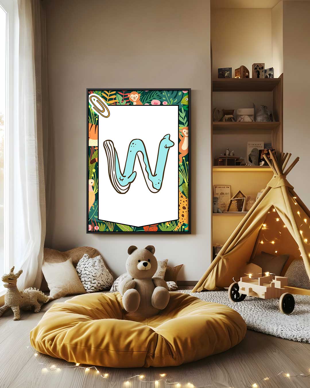Jungle Alfabet W – staand kunstwerk voor modern interieur