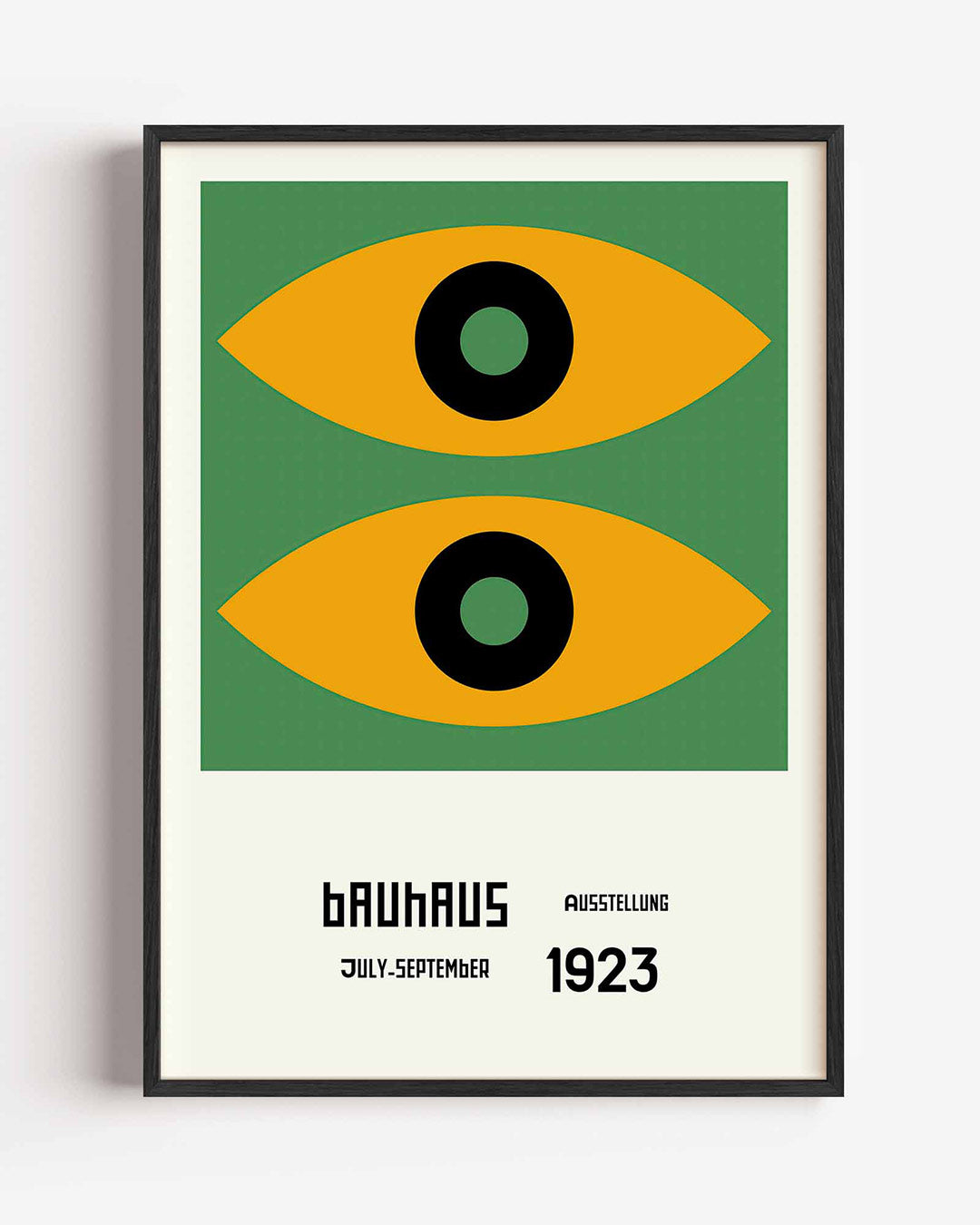 Oogvormen en kleur – staande Bauhaus poster als wanddecoratie