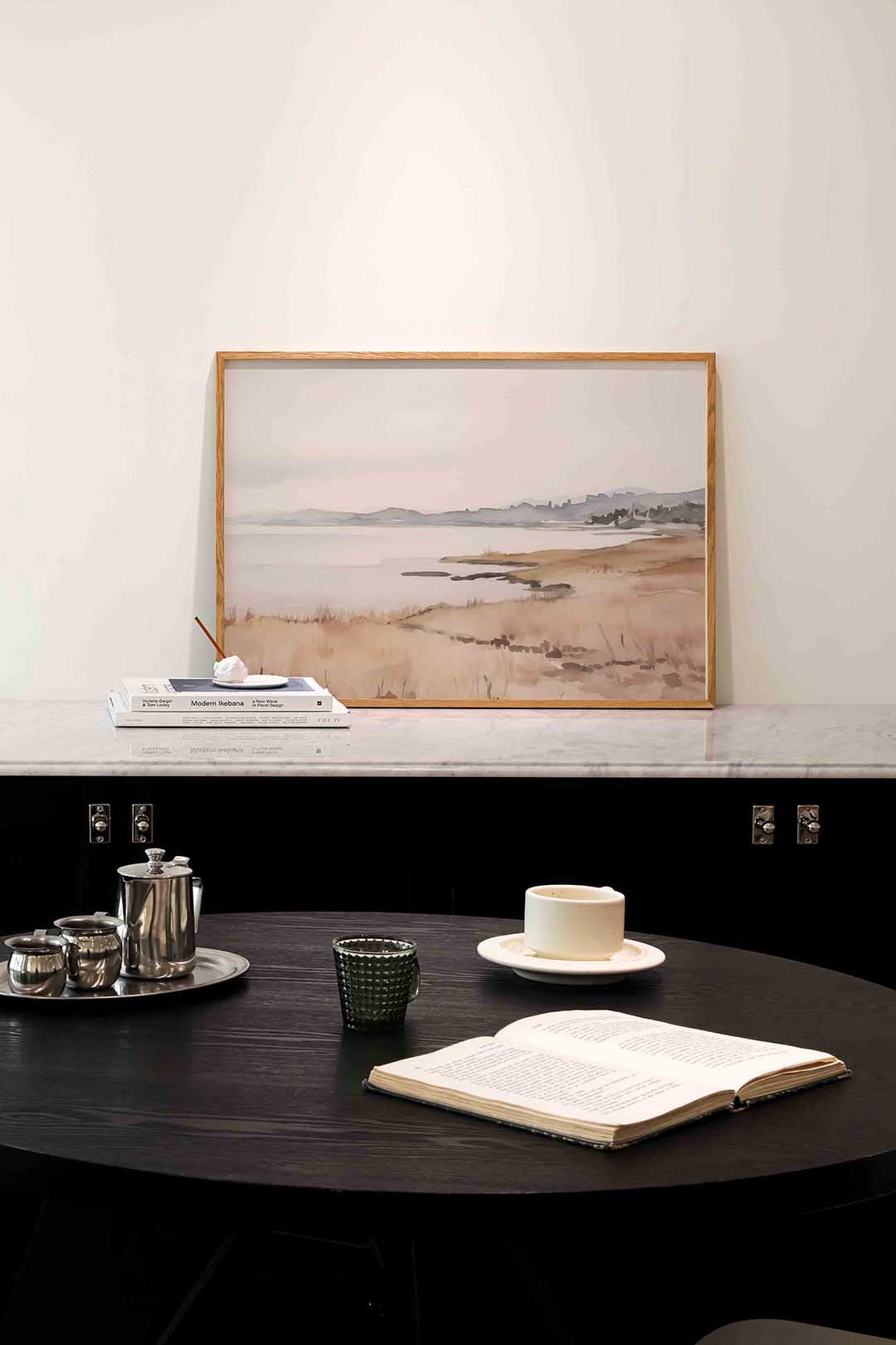 Landschap met heuvels – abstracte poster in liggend formaat
