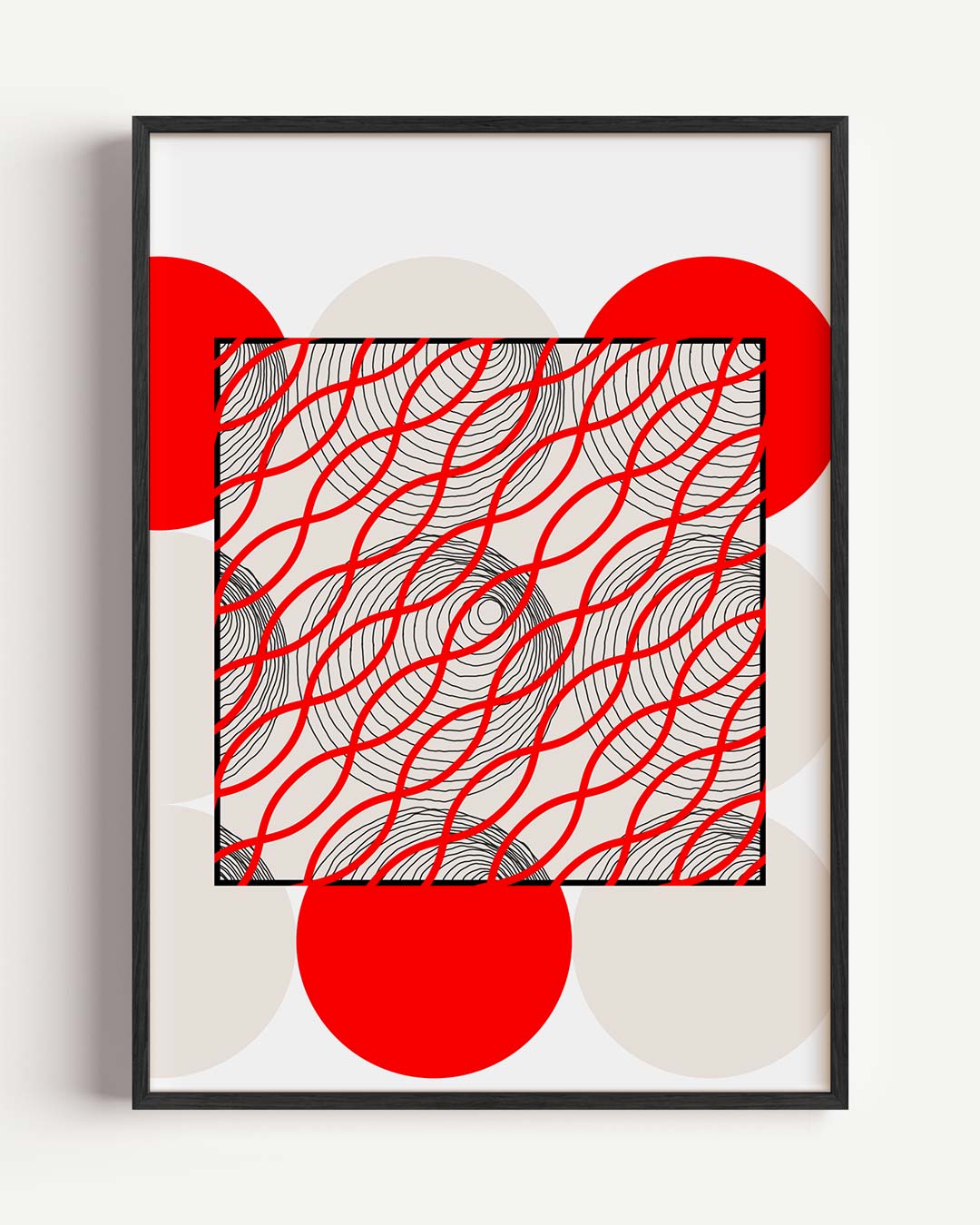 Modern Artistieke Golven – kleurrijke abstracte portret poster als wanddecoratie