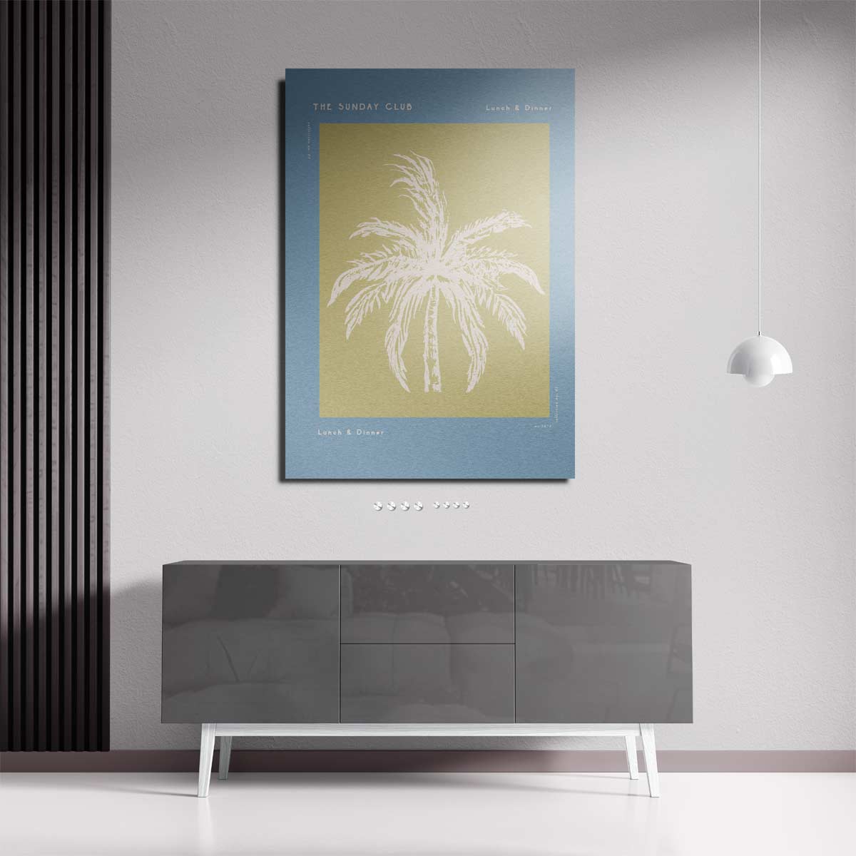 Tropische Palmboom Kunstprint – staande wandkunst voor woonkamer of interieur