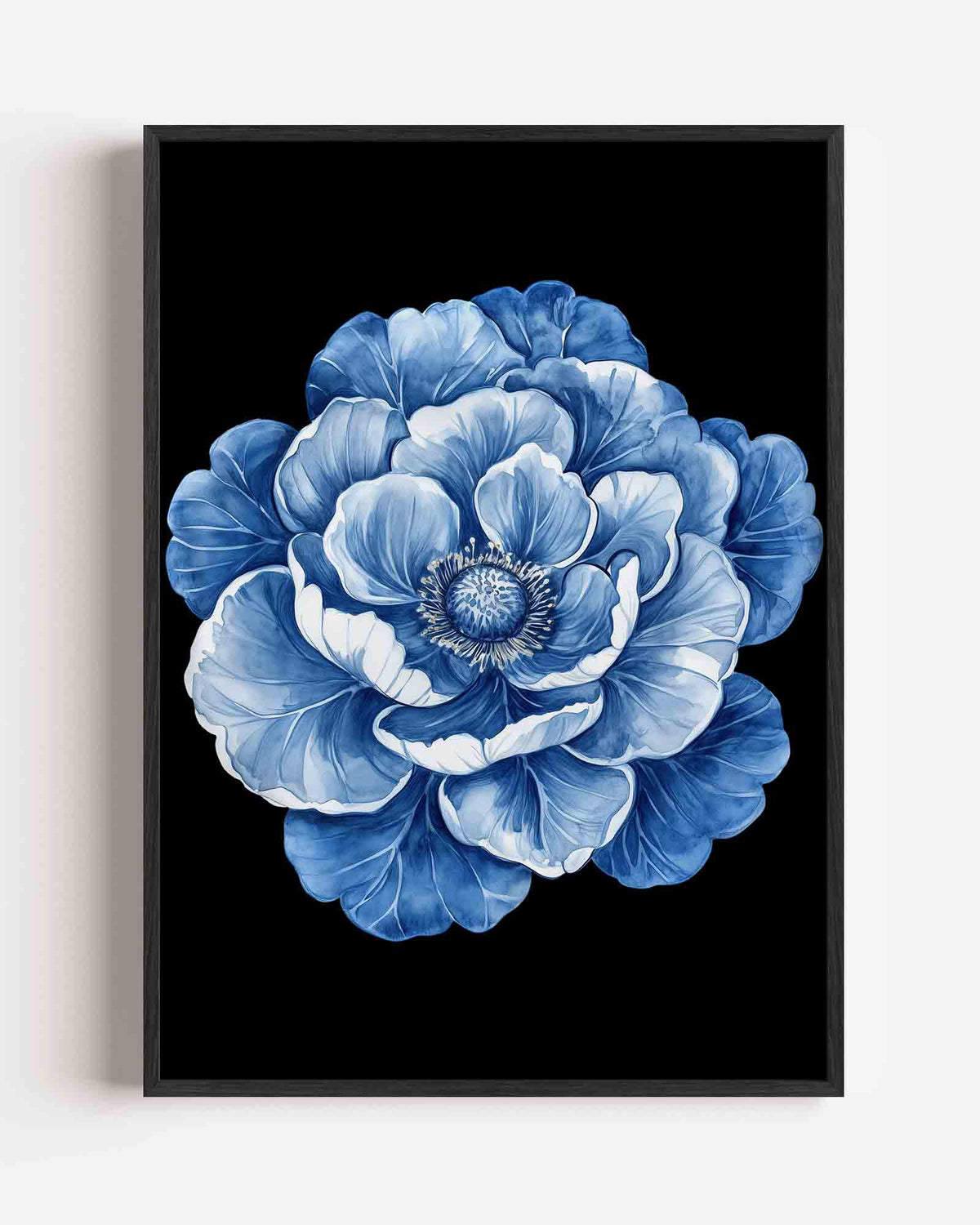 Blauwe bloem – Delfts blauwe portret poster als wanddecoratie
