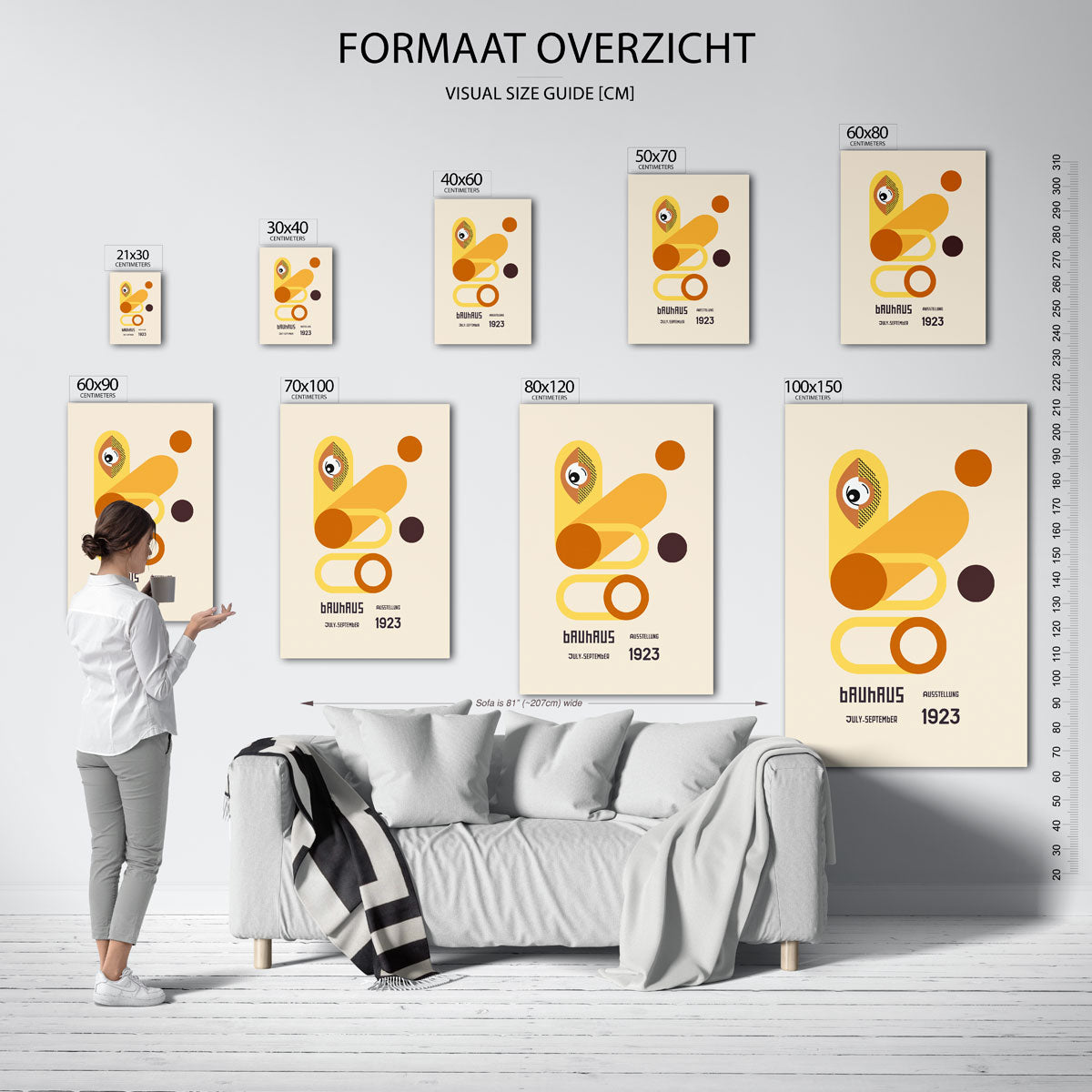 Vorm en balans – geometrische poster in Bauhaus-stijl van WallArtistic