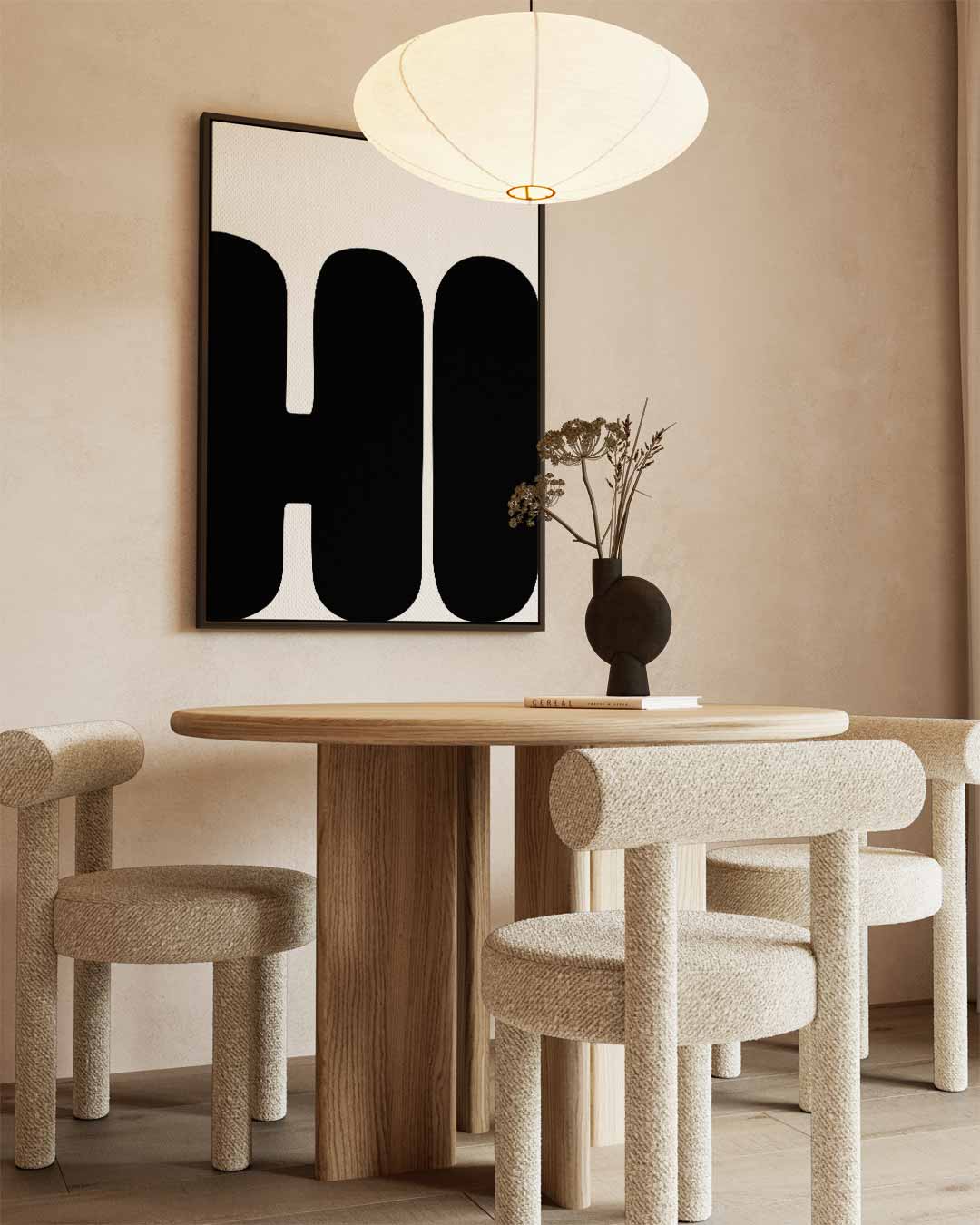 Moderne Typografie – kunstwerk met zwarte baklijst