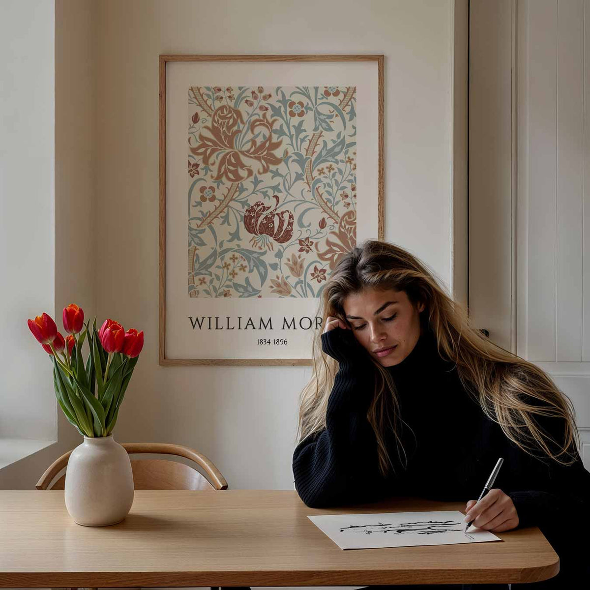 William Morris Bloemenpracht – staande muurposter met vintage uitstraling